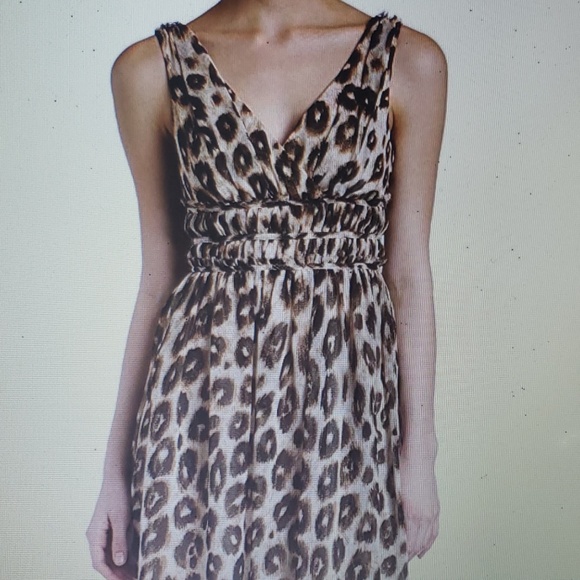 Donna Morgan Dress Leopard Print 12 pleated - Picture 1 of 8